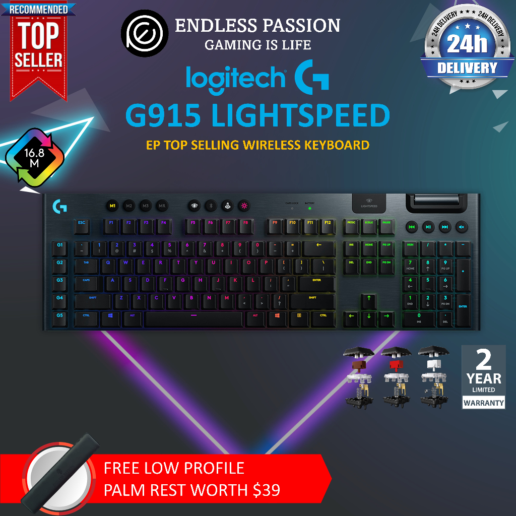 Logitech G915 Lightspeed Wireless RGB Mechanical Gaming Keyboard FOC