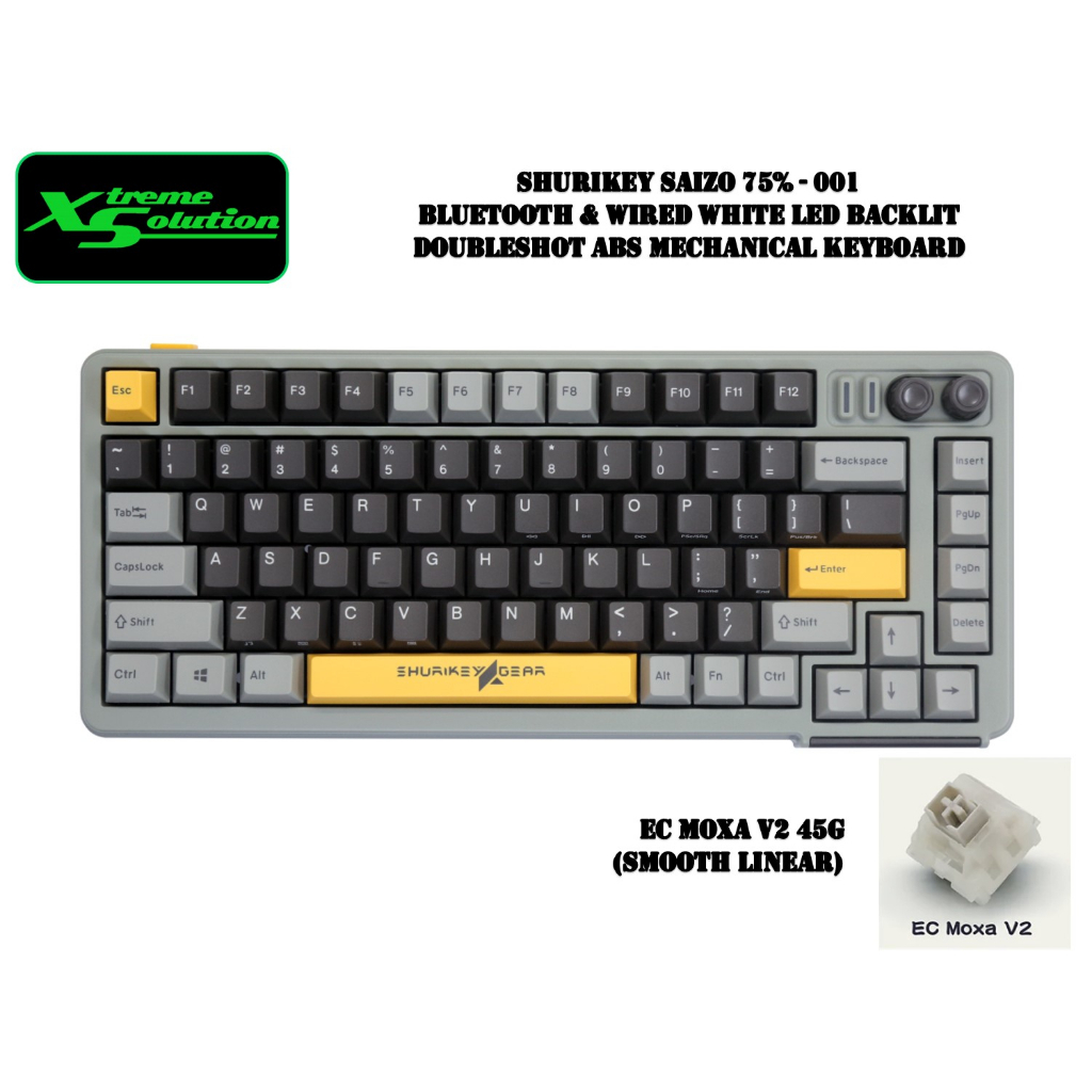Shurikey 75%　Saizo 001 Shurikey Saizo 001 - 75% Bluetooth White LED Backlit Mechanical