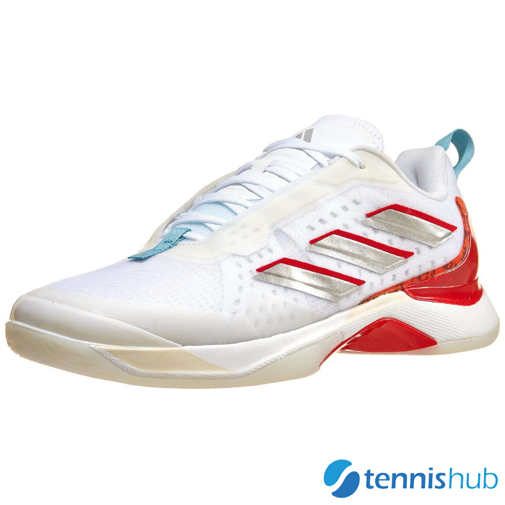 White and red 2025 tennis shoes