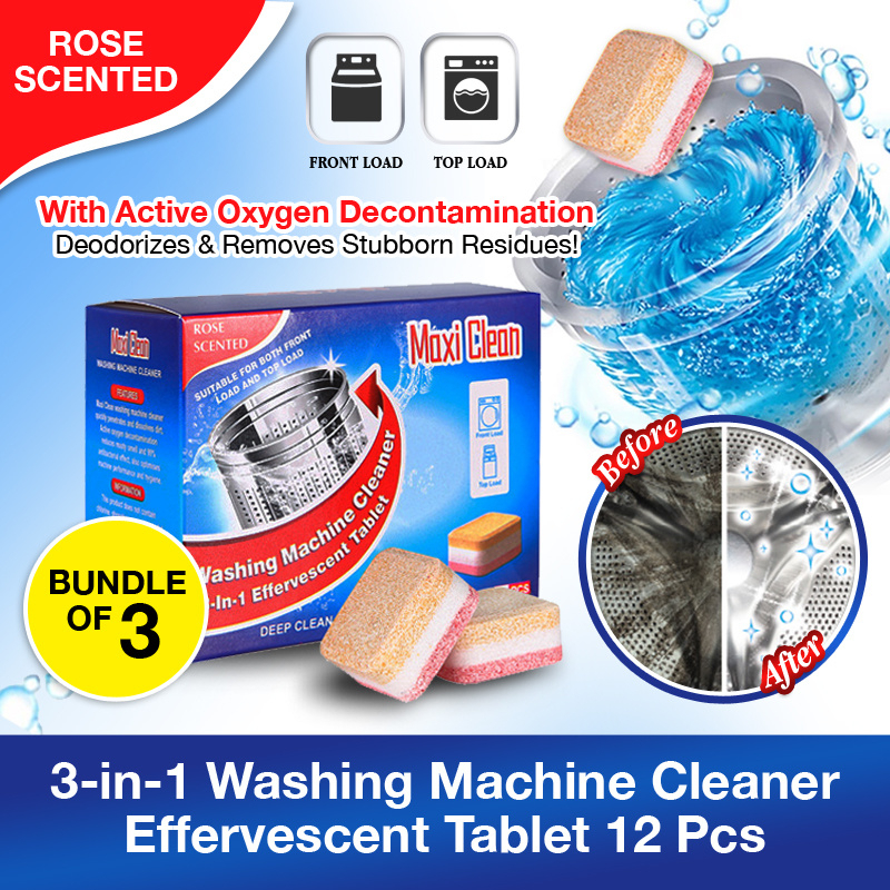 Maxi Clean Bundle of 3 Box 3in1 Washing Machine Cleaner Effervescent
