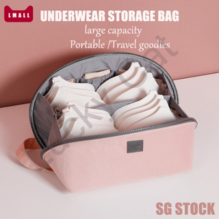 1pc Pink Bra Storage Bag For Travel, Multifunctional Lingerie Packing Cube,  Portable, With Dividers For Socks & Underwear