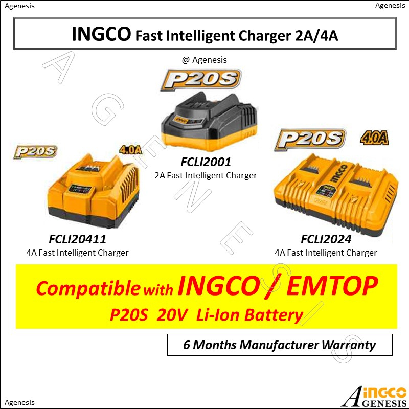 INGCO Fast Intelligent Charger FCLI2001 FCLI20411 FCLI2024