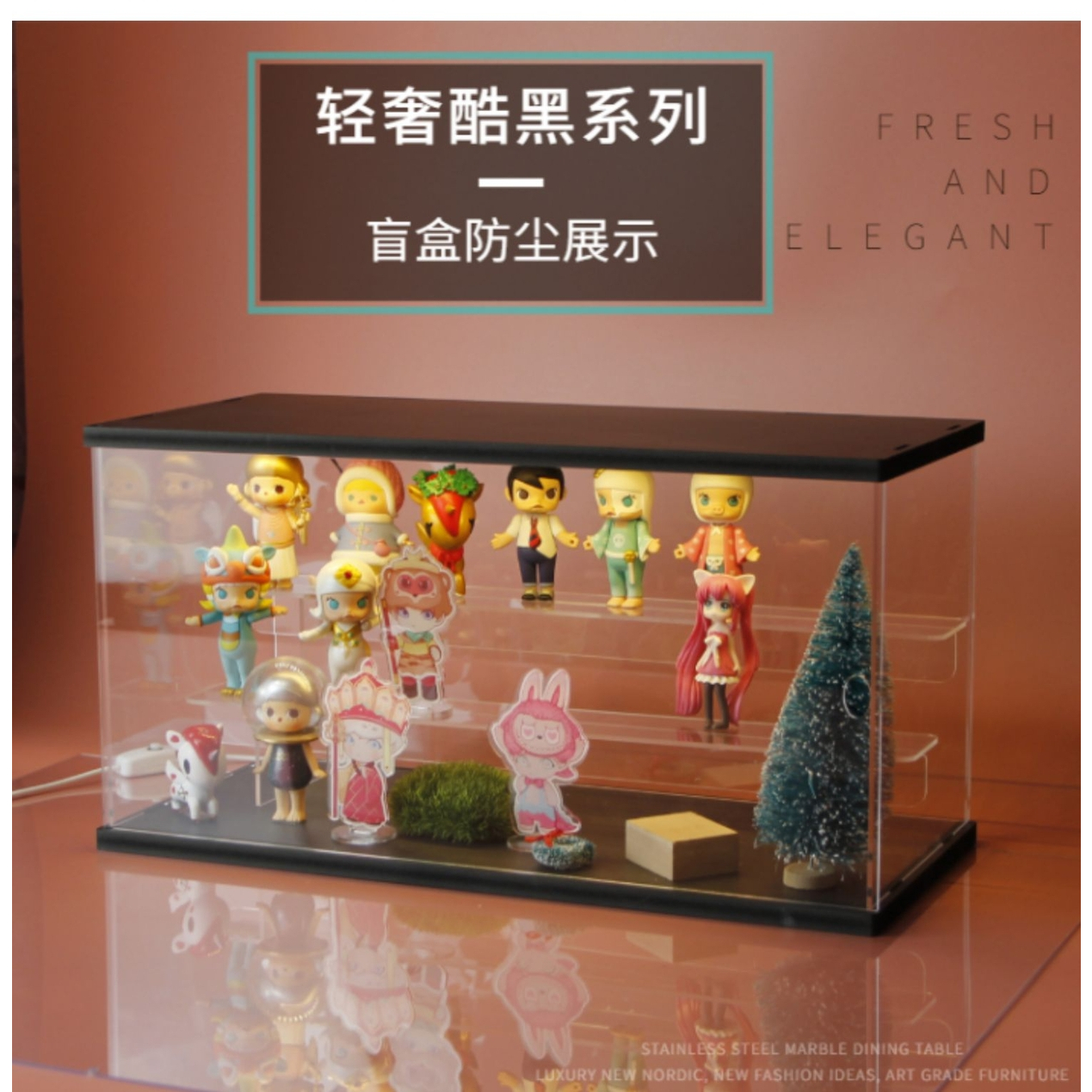 🔥SG LOCAL STOCK🔥Figurines Display Box Acrylic & Black PVC Based