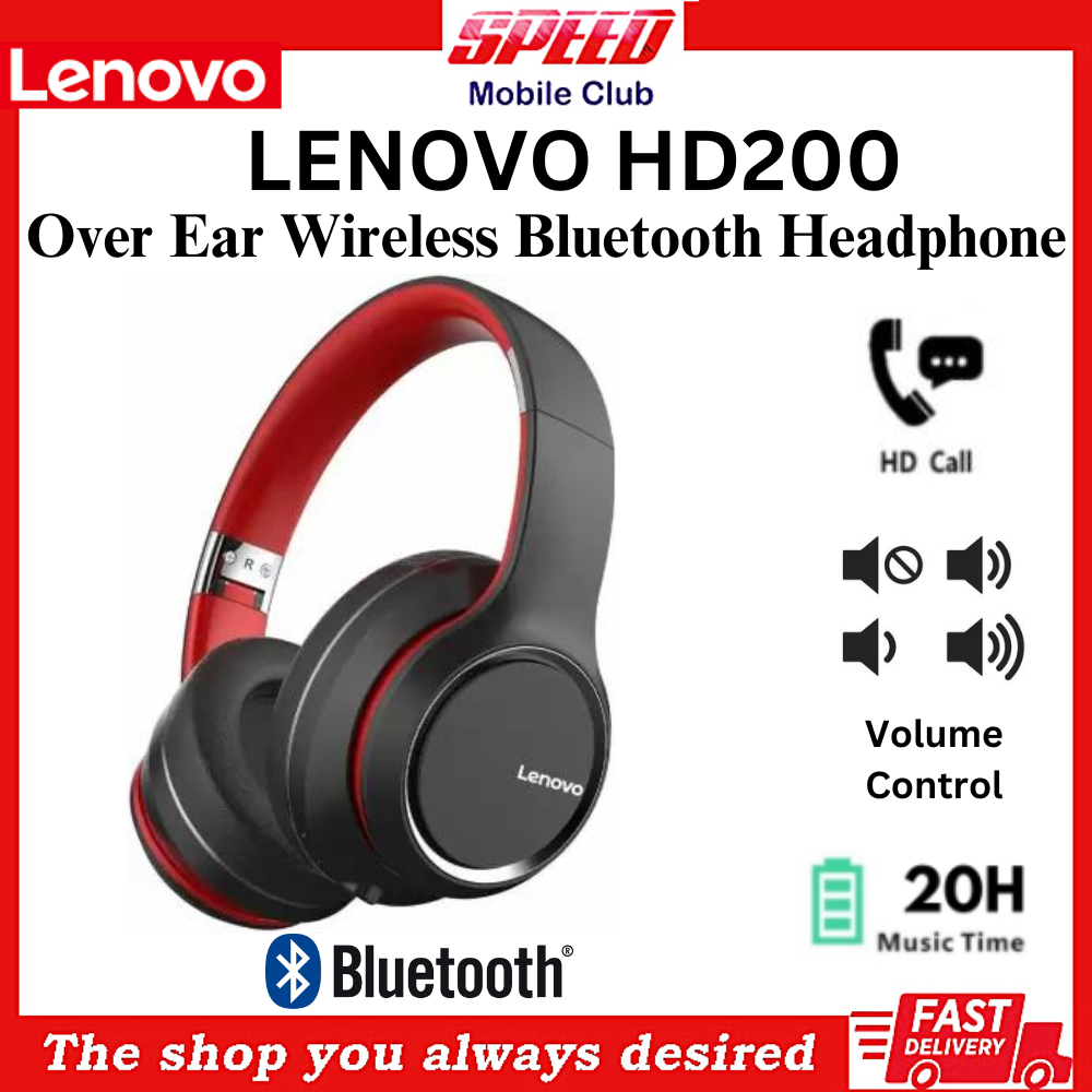 Lenovo HD200 | Lenovo HD300 | Wireless Bluetooth Headphone with Mic ...