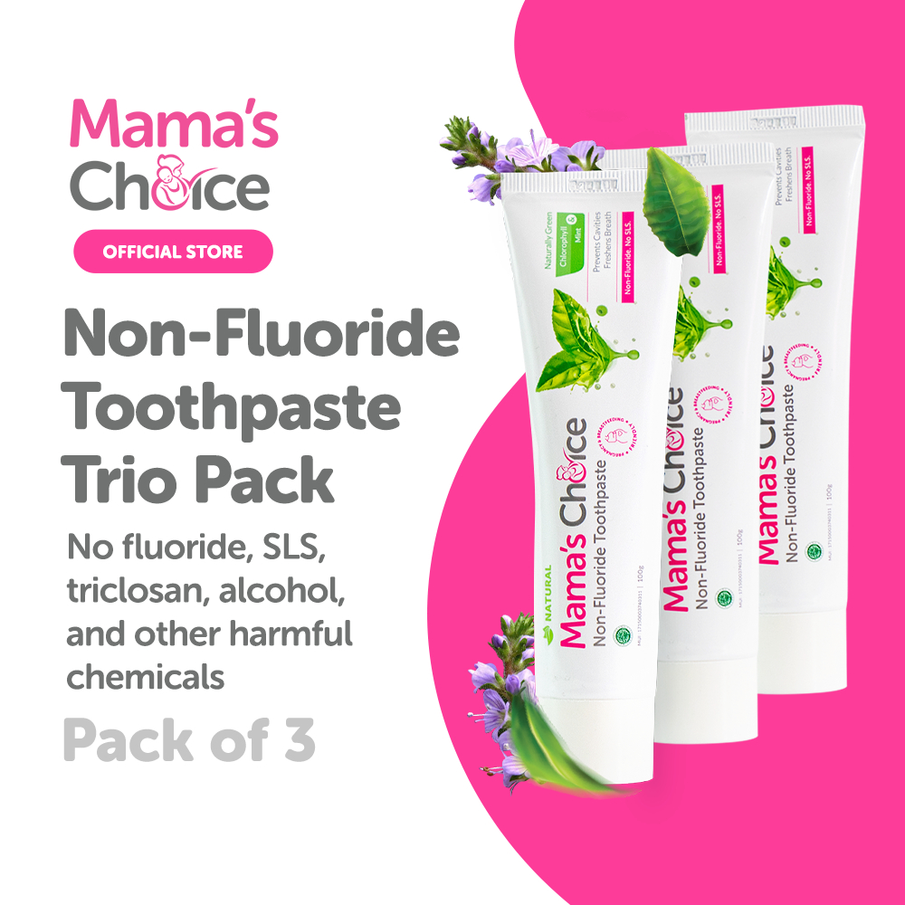 [Bundle of 3] Mama's Choice NonFluoride Toothpaste with Miswak Oral