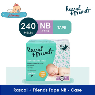 RASCAL + FRIENDS Tape Super Jumbo Box NEWBORN (3-5 kg) - 80 pcs x 3 (240  pcs) - Tape Diapers