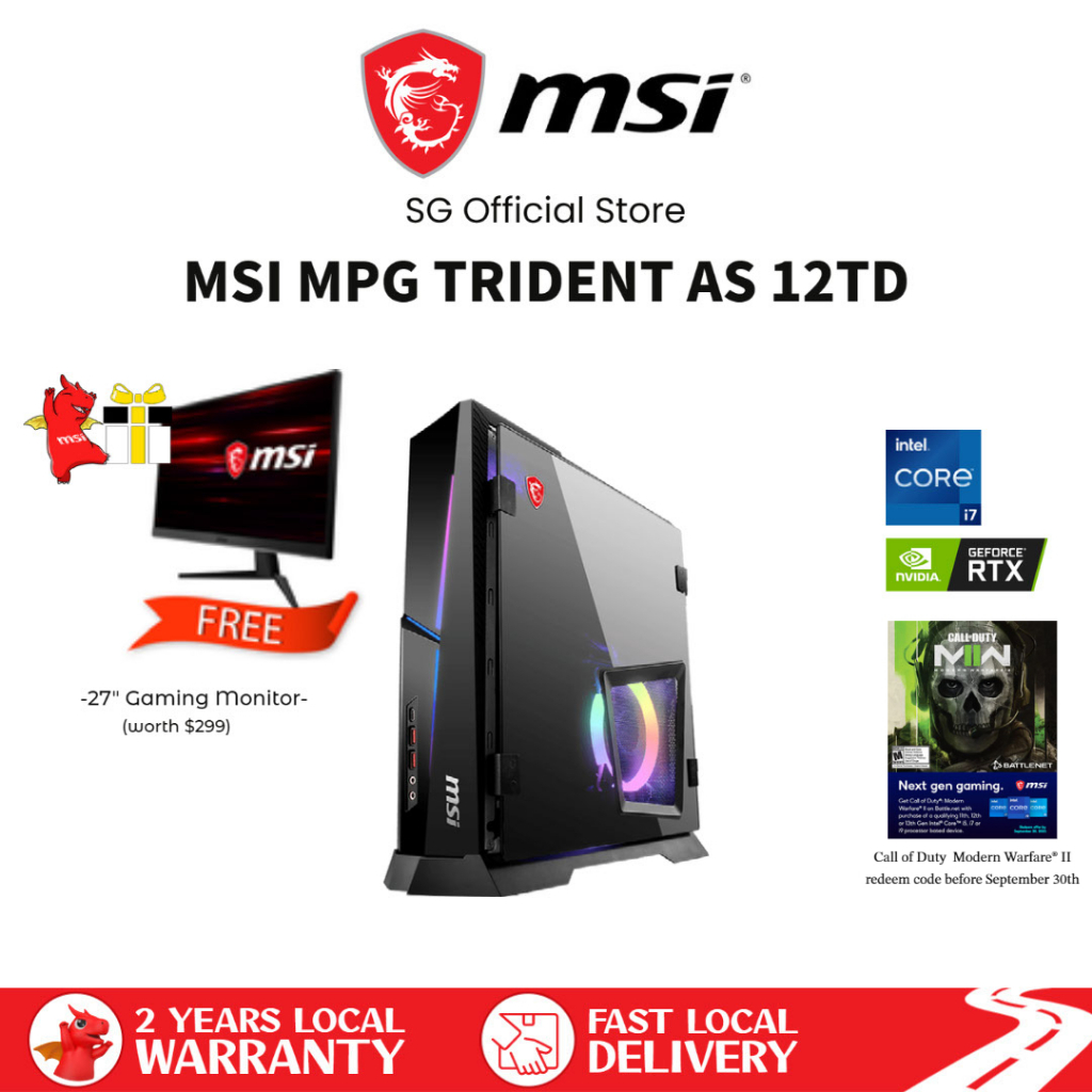 MSI MPG Trident AS 12TD-022SG Gaming Desktop i7-12700F | 16GB | RTX 3070 LHR | W11 | 2Y