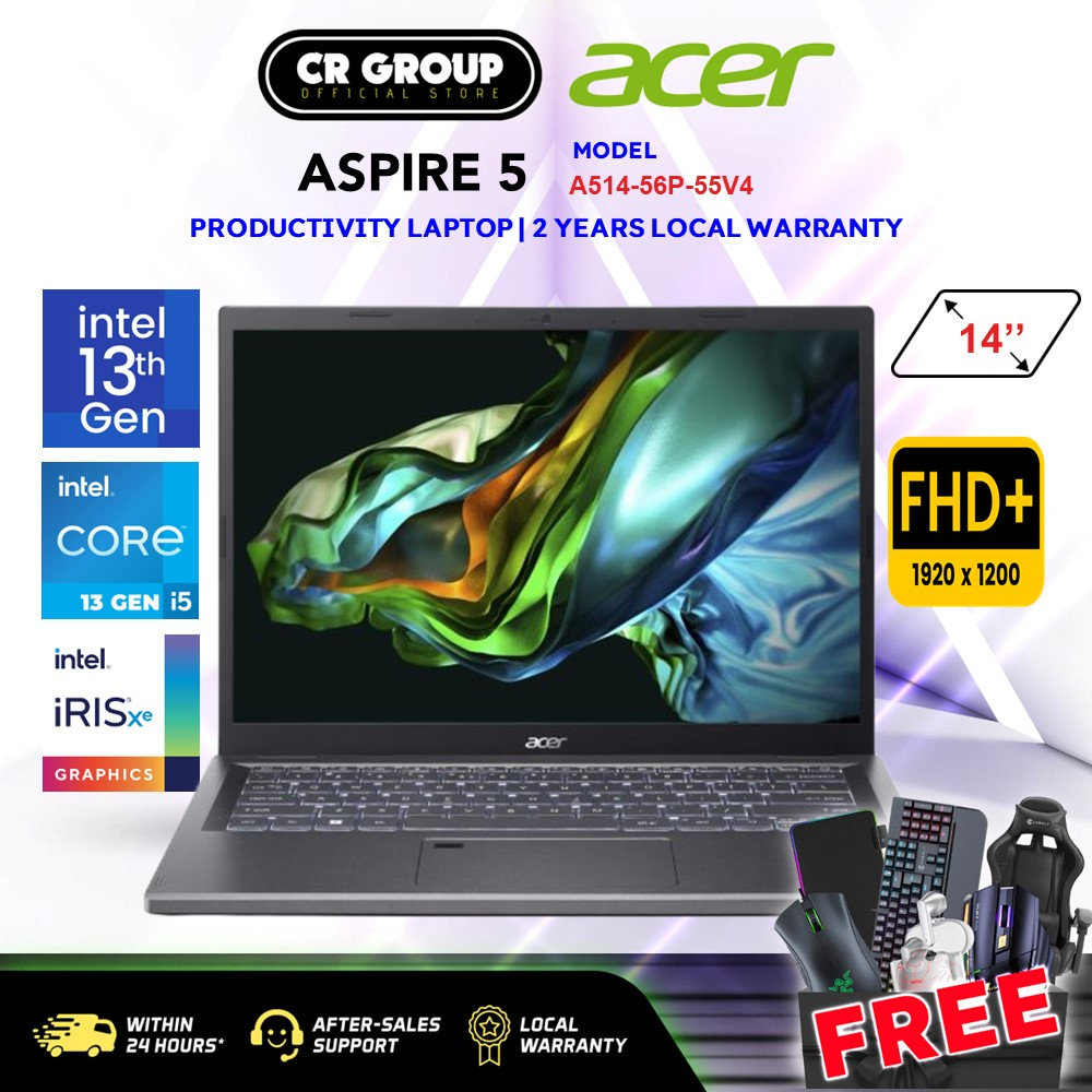 Acer Aspire 5 A514-56P-55V4 Laptop - i5-1335U - Iris Xe Graphics - 14
