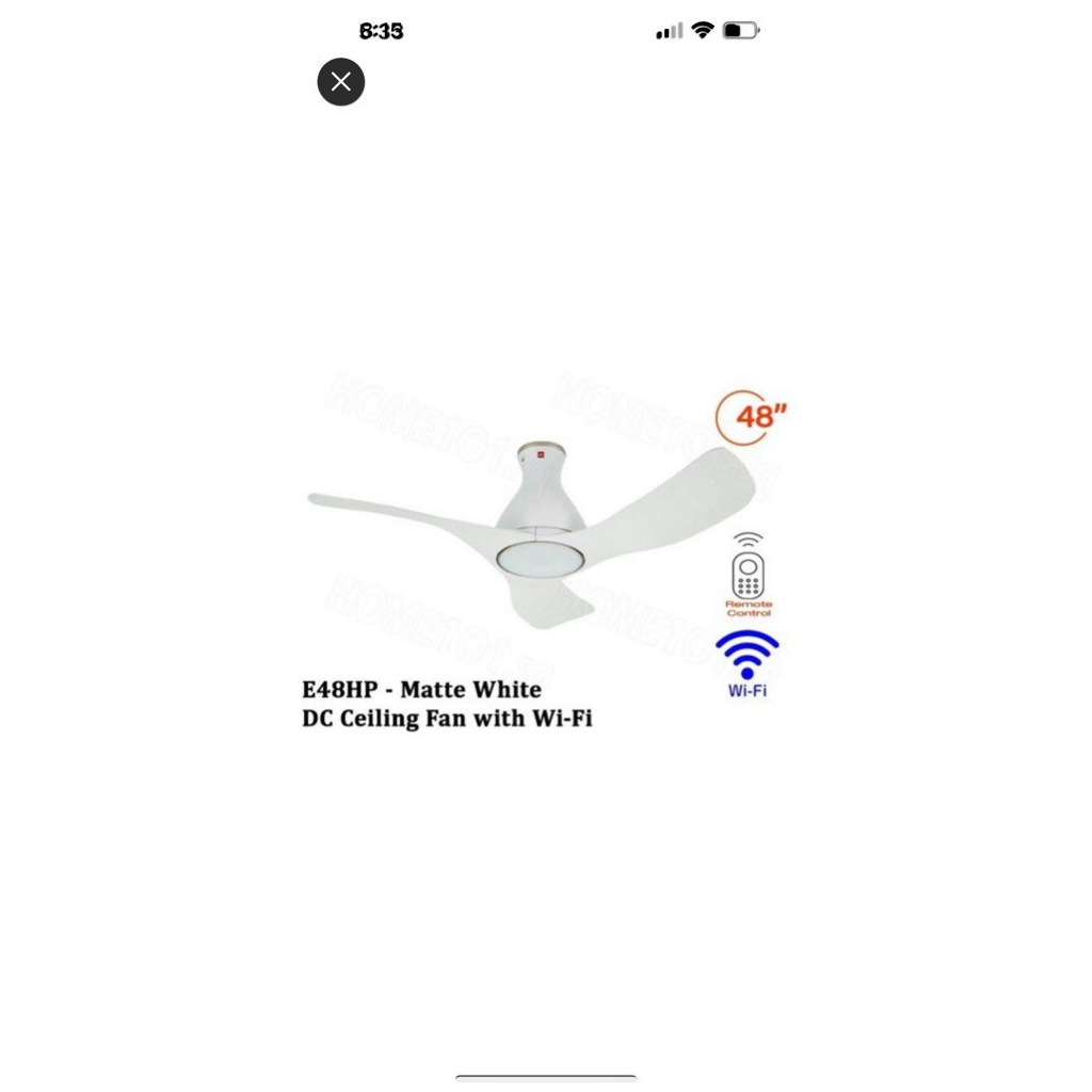 KDK E48HP CEILING FAN WITH NO LIGHT AND COMES WITH WIFI CONTROL WITH