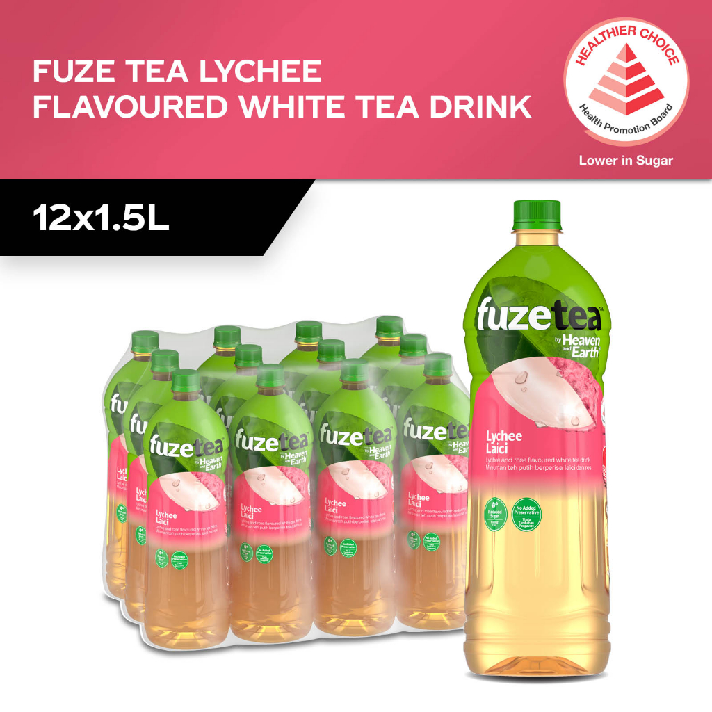 Fuze Tea Lychee Flavoured White Tea Drink (12 x 1.5L) Case (Halal