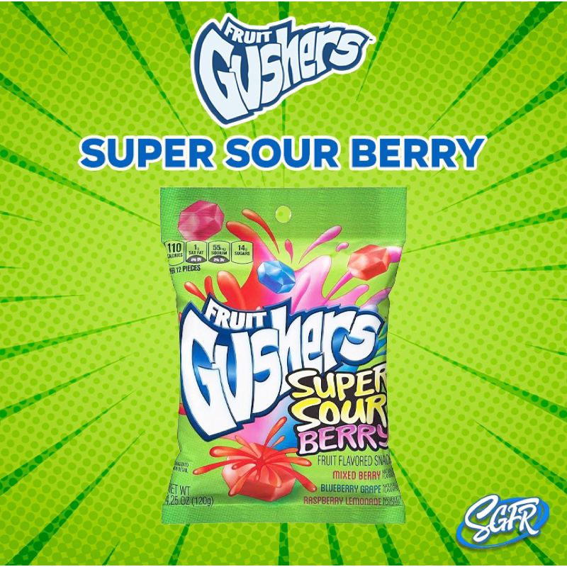 Fruit Gushers Candy 🇺🇸 Super Sour Berry Fruit Flavoured Snacks Vegan Friendly Gelatin