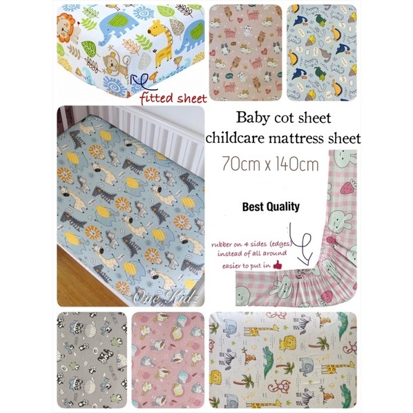 70cm x 140cm baby cot sheet baby cot bedsheet childcare mattress cover cot mattress cover Shopee Singapore