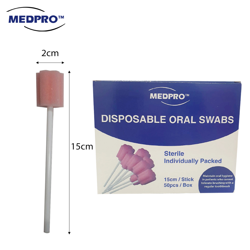 [EXP 04/2026] MEDPRO™ Disposable Sterile Oral Swab Stick (50pcs/Box
