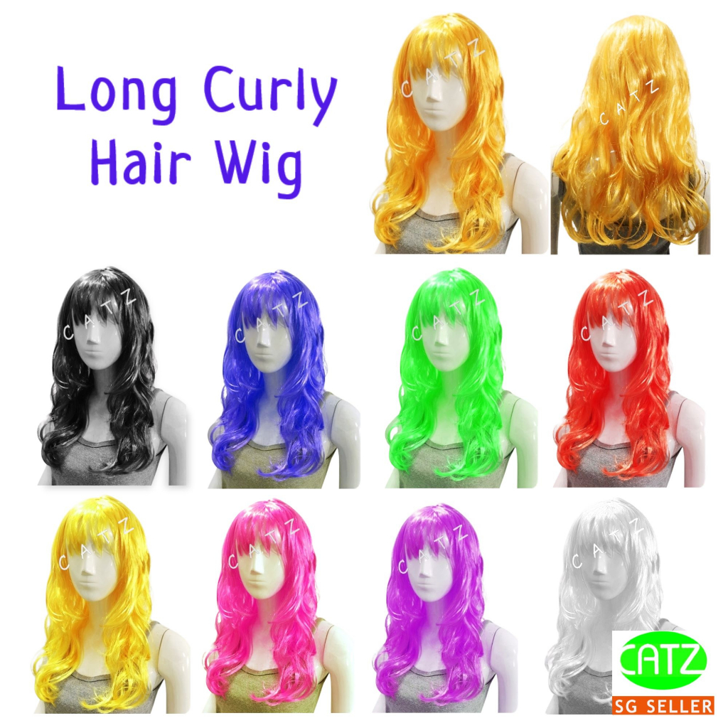 SG Seller Hair Wig Curly Long Hair Wig Party Wig Halloween Props Accessories Cosplay