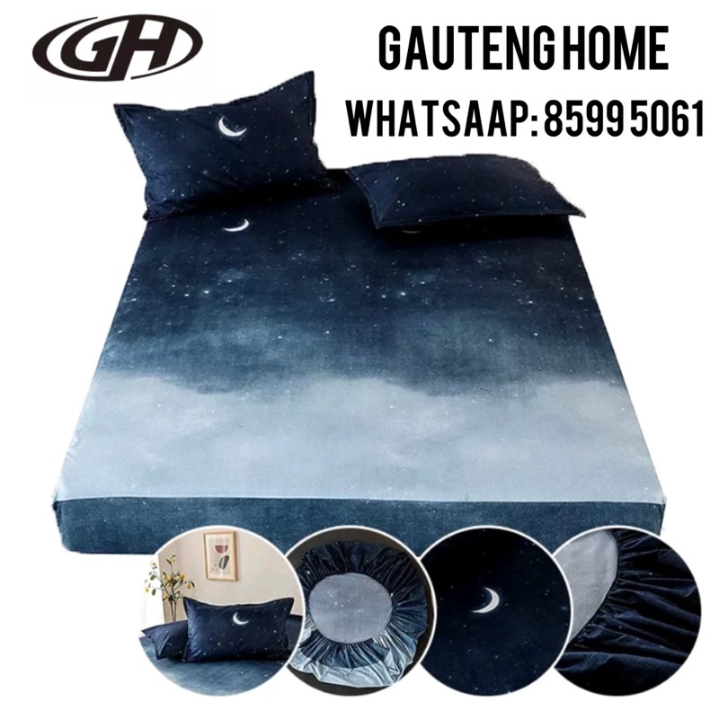 Gauteng Home Fitted Sheet 360° degree Flexible wrap around bed Set