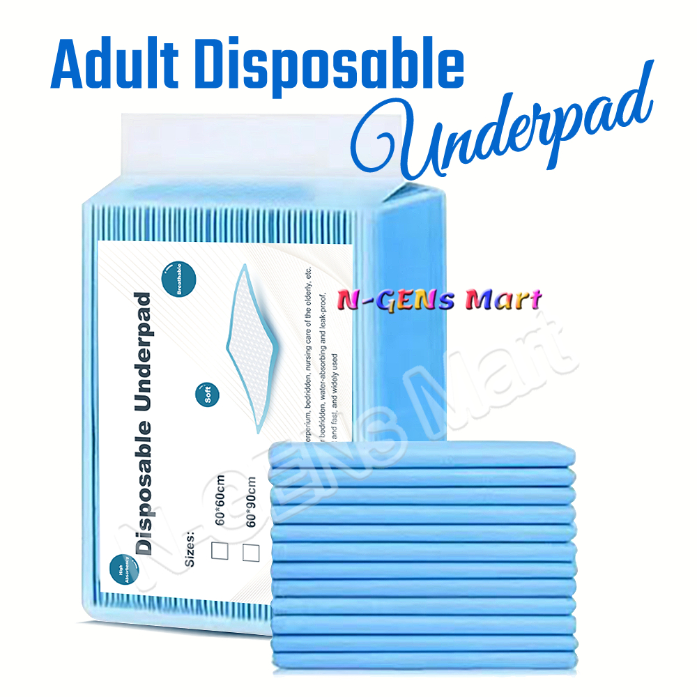 Adult Absorbency Disposable Underpads, 2 sizes (60cm x 60cm) & (60cm x 90cm) Shopee Singapore
