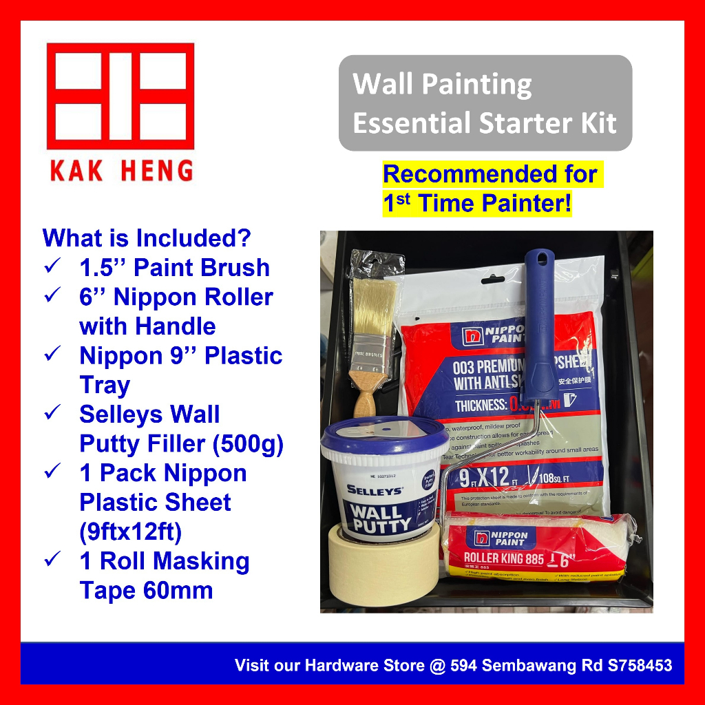 Nippon Selleys Wall Painting Essential Starter Pack Kit Tools ...
