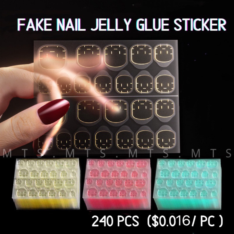 【SG Instock】240pcs/10Sheets Transparent press on nail sticker Ultra ...