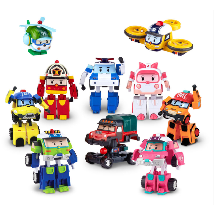 ROBOCAR POLI Transformer toy Poli Amber Roy Heli Mark Bucky Dronie ...