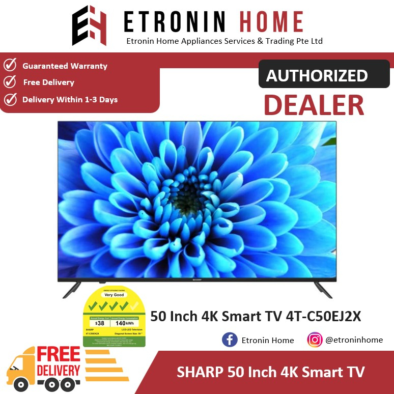 SHARP 50 Inch 4K Smart TV 4TC50EJ2X Shopee Singapore