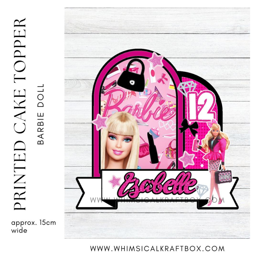 Barbie Doll - Printed flat cake topper - Customised cake topper ...