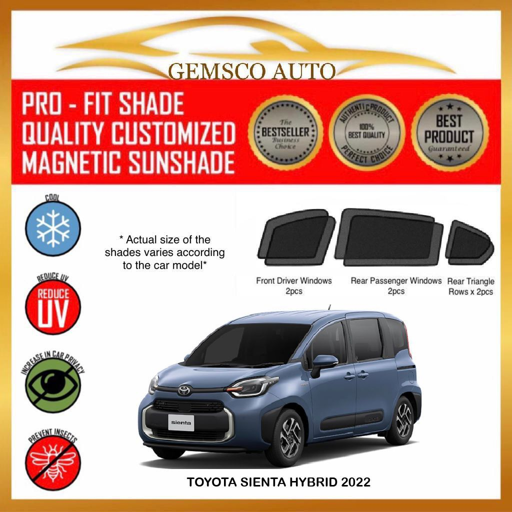 Toyota Sienta 3rd Gen XP210 20222024 (6 / 7pcs) Car Sunshade
