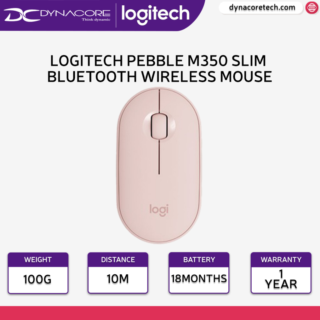 Logitech Pebble M350 Slim Bluetooth Wireless Mouse - Rose | Shopee ...