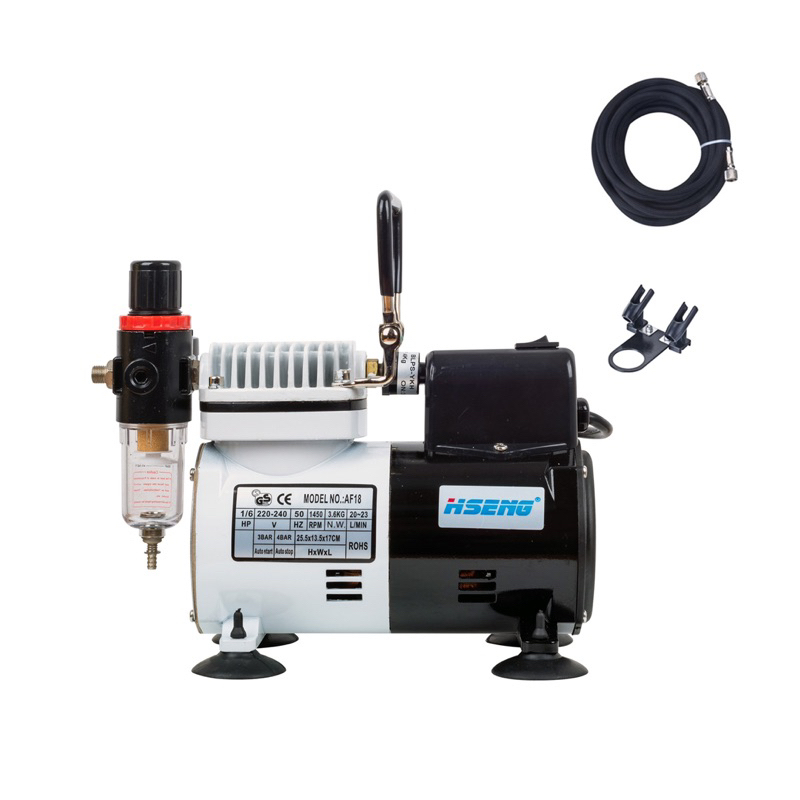 HSENG Pro Air Compressor W/ 1.5M Hose suitable for Painting Gundam