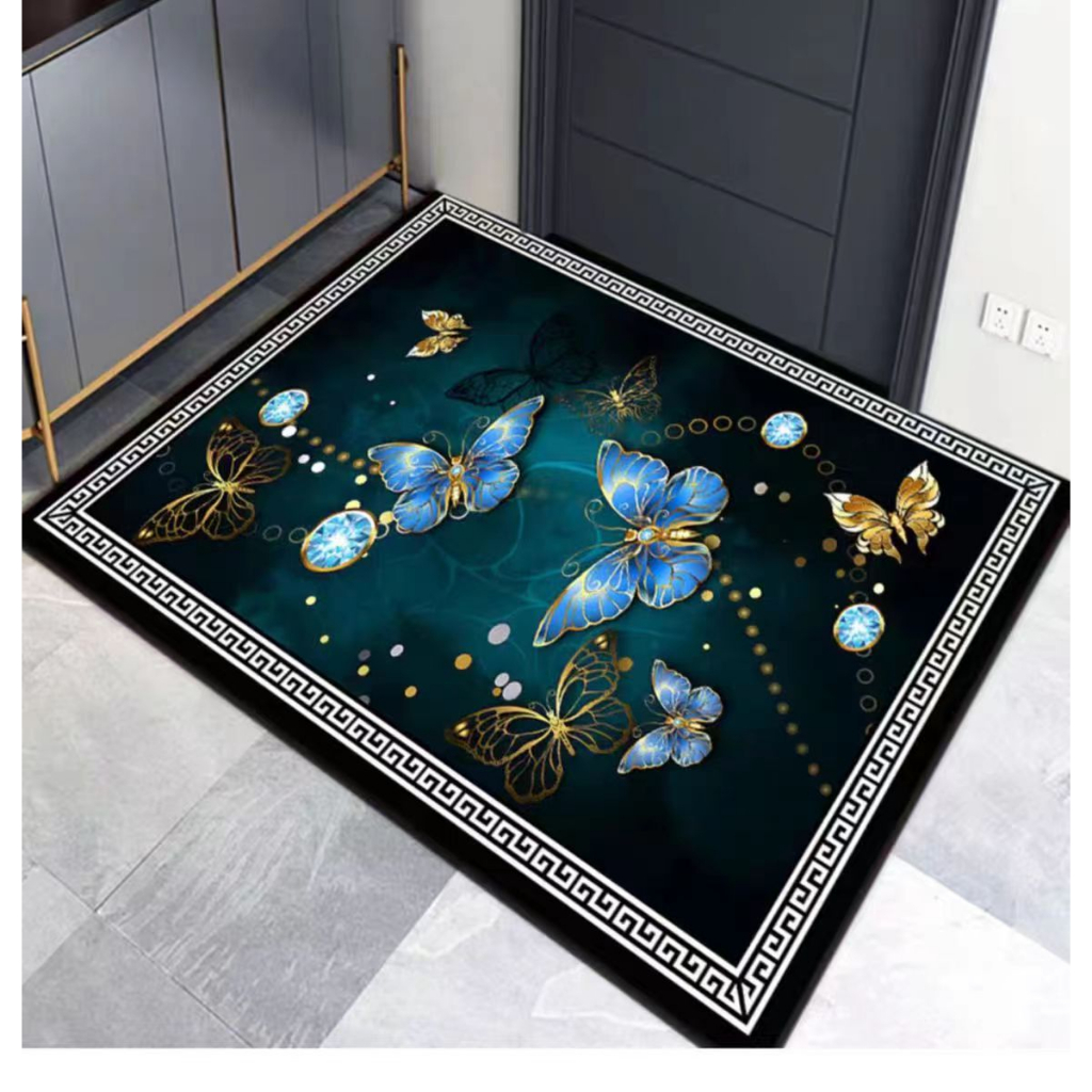 120x80CM Modern Butterfly Printed Carpet Living Room Sofa Coffee Table ...