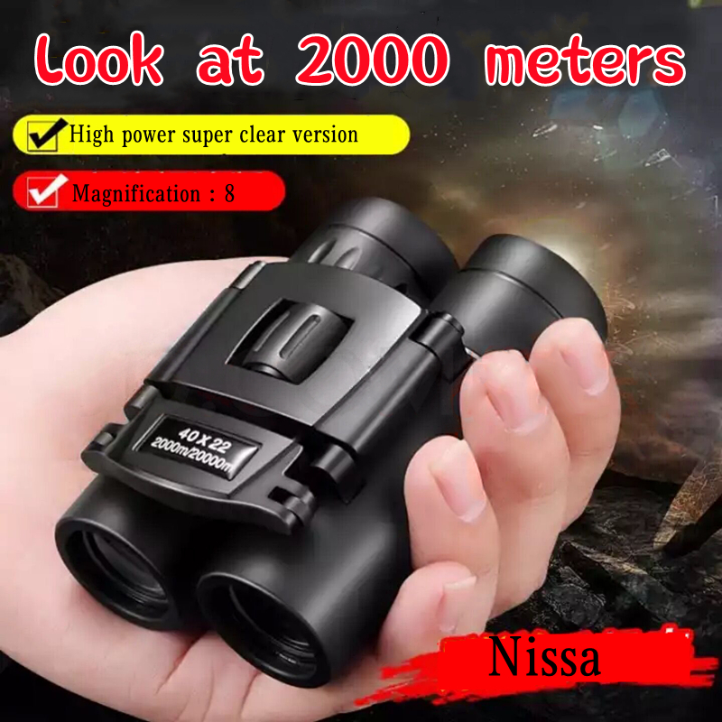 40x22 HD Powerful Binoculars Folding Mini Binoculars for Hunting