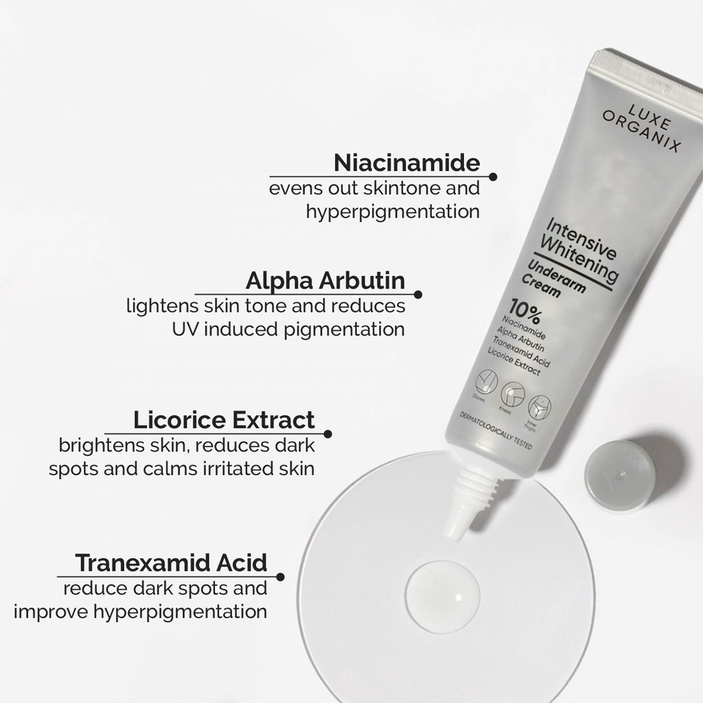 LUXE ORGANIX Intensive Whitening Underarm Cream 10 Niacinamide 30g (SG