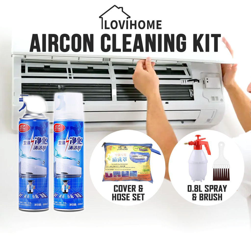 SG Aircon Cleaning Set Cleaning Spray Cleaning Cover Brush Air
