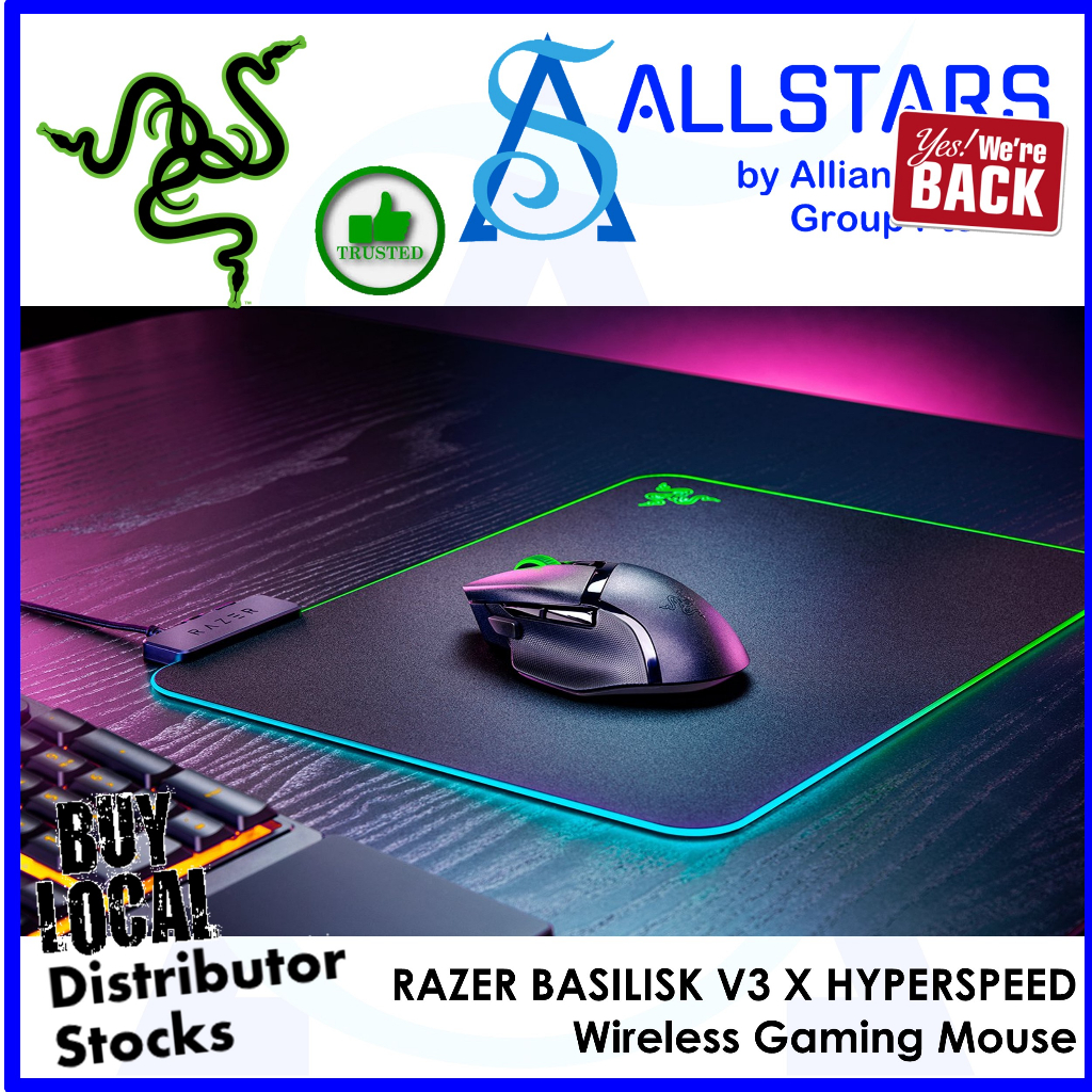RAZER BASILISK V3 X HYPERSPEED Wireless Gaming Mouse RGB Lighting (RZ01 ...