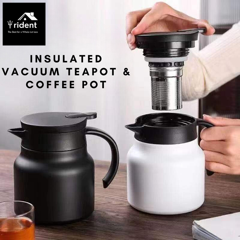 1000ML Thermal Teapot Coffee Pot Stainless Steel Vacuum Insulated Tea
