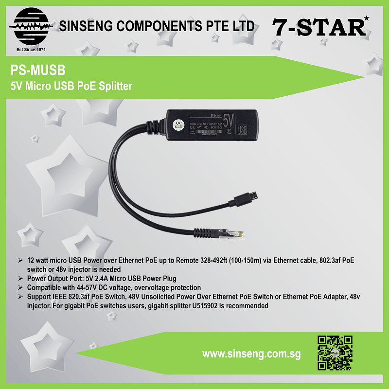 2 Active PoE Splitter Power Over Ethernet IEEE 802.3af Micro USB - Foto 9