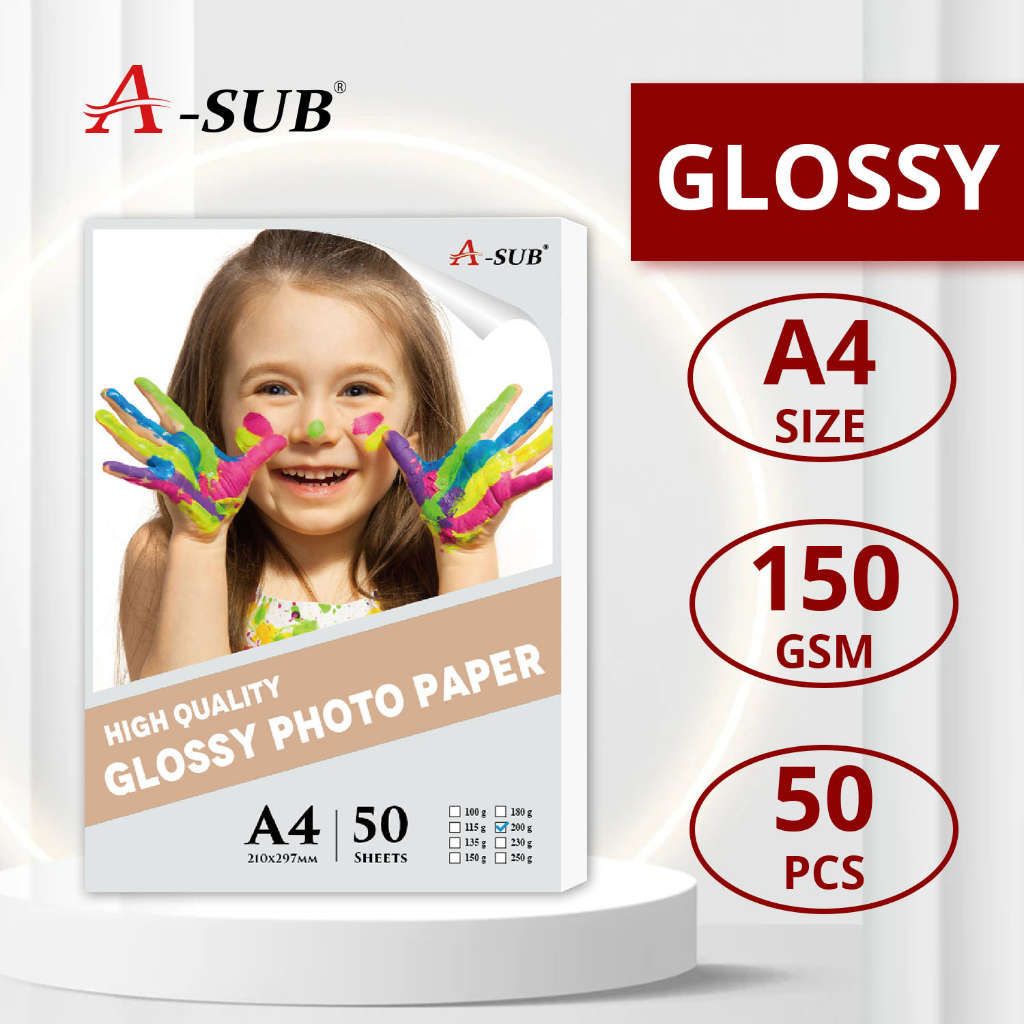 【Glossy Paper 150gsm】ASUB Glossy Fast Dry Photo Paper 150gsm