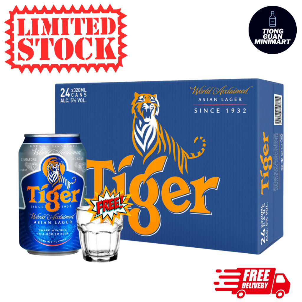 Tiger Beer Can 24x320ml **free Delivery** 