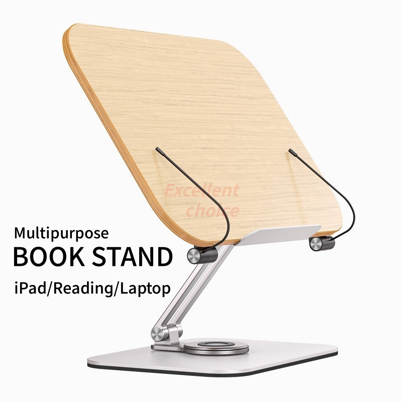 Foldable Aluminum Laptop /ipad Stand Book Stand Tablet Stand Solid Wood