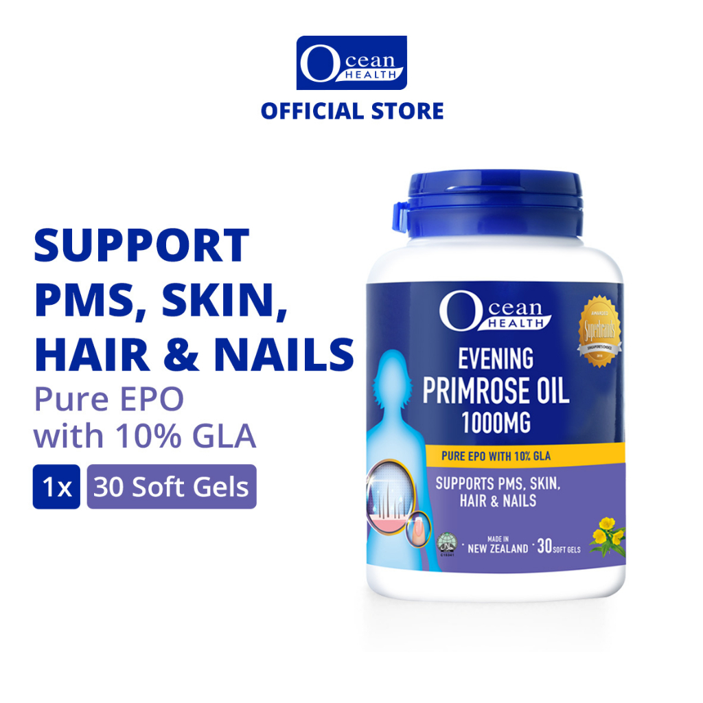 Evening Primrose Oil 1000mg (30s) Ocean Health (Supports PMS, Skin