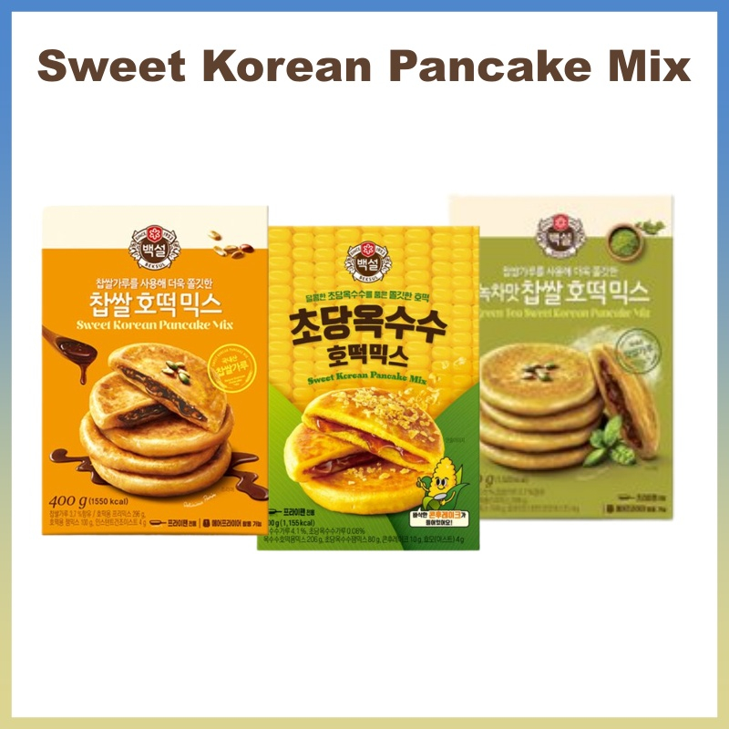 [CJ Beksul] Korean Sweet Pancake Mix, Hotteok Mix / Original, Green Tea