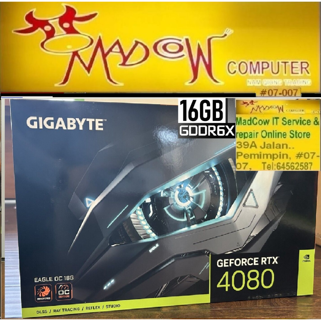 Gigabyte Geforce Rtx 4080 16gb Eagle Oc Graphics Card Gv N4080eagle Oc 16gd Shopee Singapore