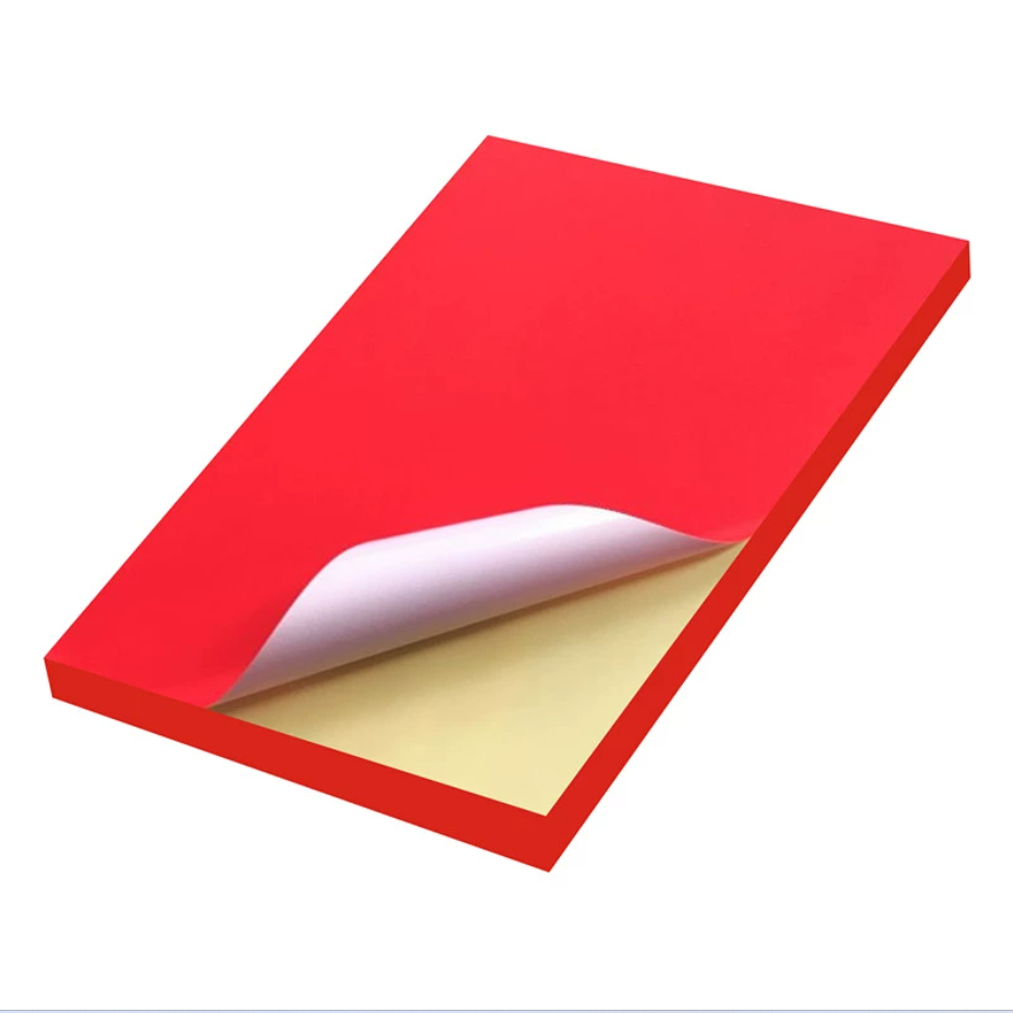A4 Red Sticker, Plain Sticker, Red A4 Paper, Red Sticker, SelfAdhesive Red Paper, Sticker Paper