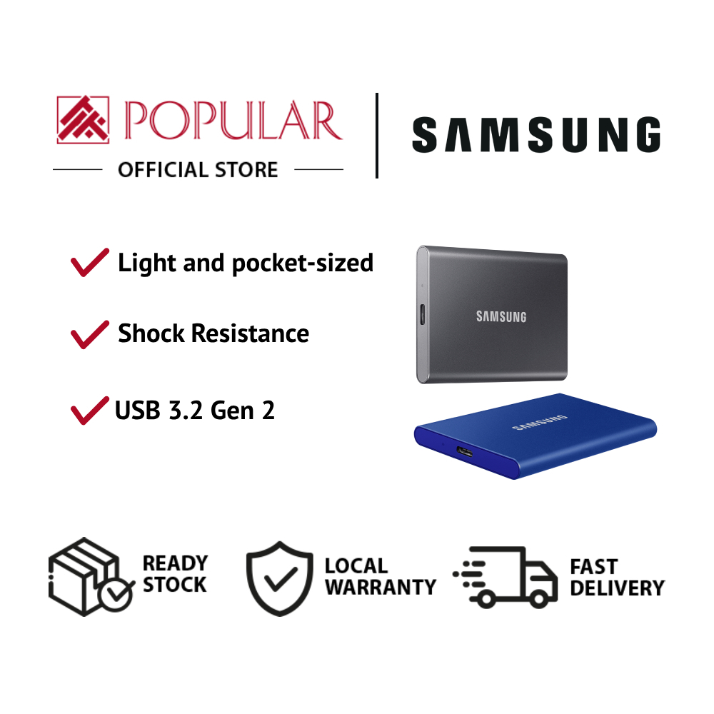 SAMSUNG T7 Portable SSD 500G / 1TB / 2TB Shopee Singapore