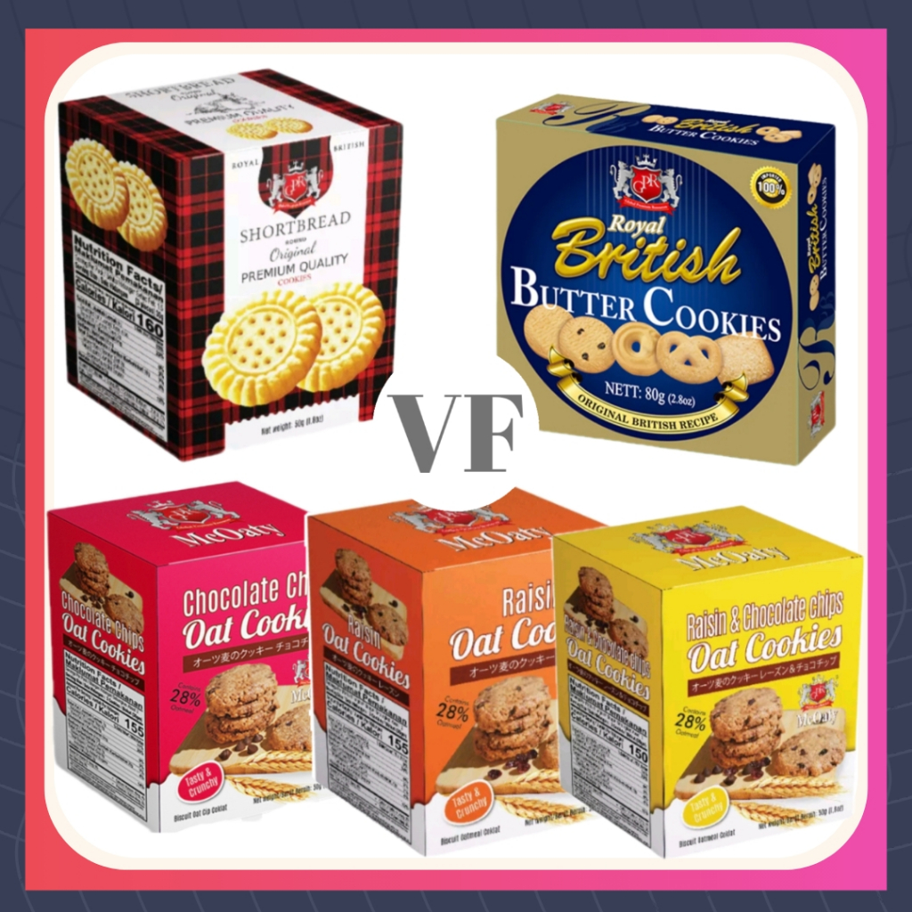 GPR Royal British Butter Cookies 80g & Shortbread/Raisin Oat/Chocolate