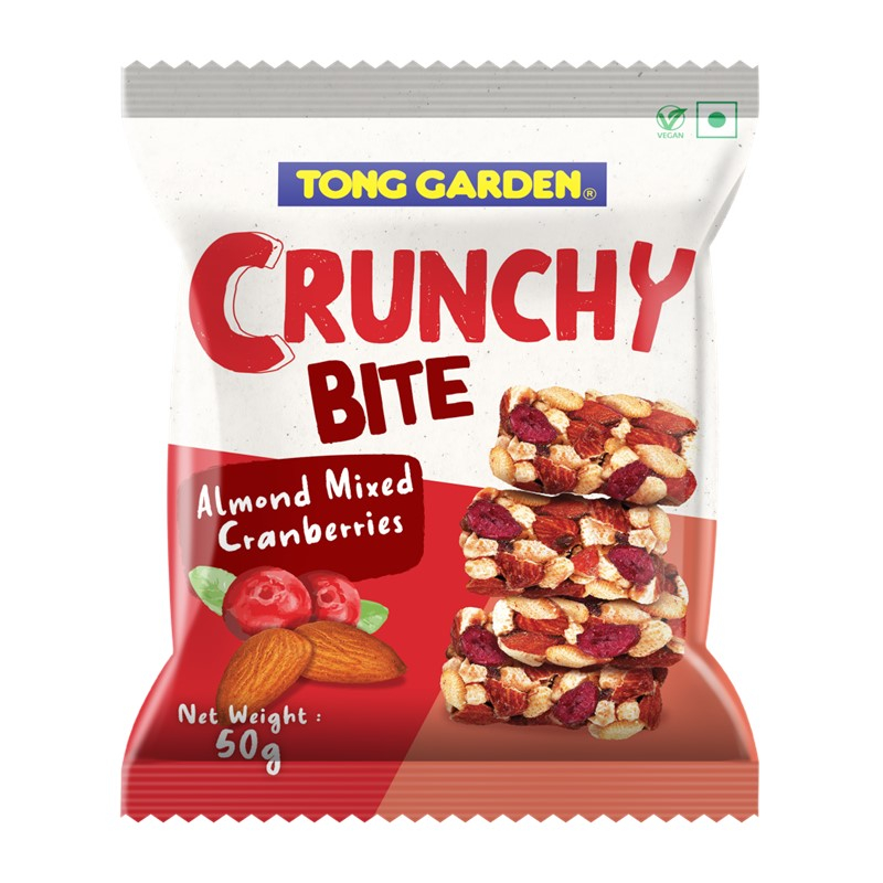 Tong Garden Crunchy Bite Almond Mixed Cranberries 50g (Bundle of 4