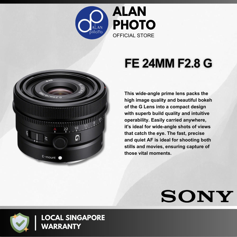 Sony FE 24mm F2.8 G Lens [SEL24F28G] For Sony FE | Sony Singapore