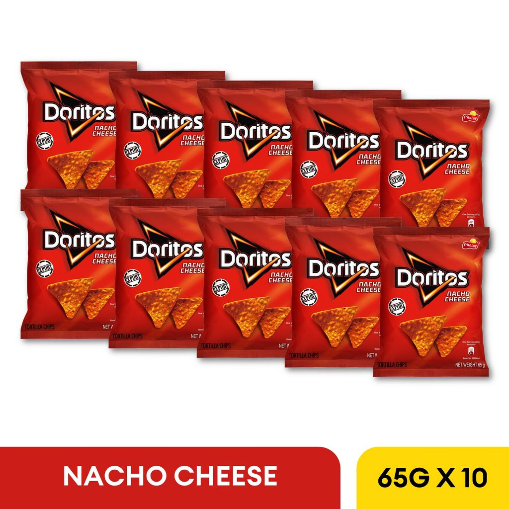 Bundle Of 10 Doritos Nacho Cheese Tortilla Chips 65g Shopee Singapore 3240