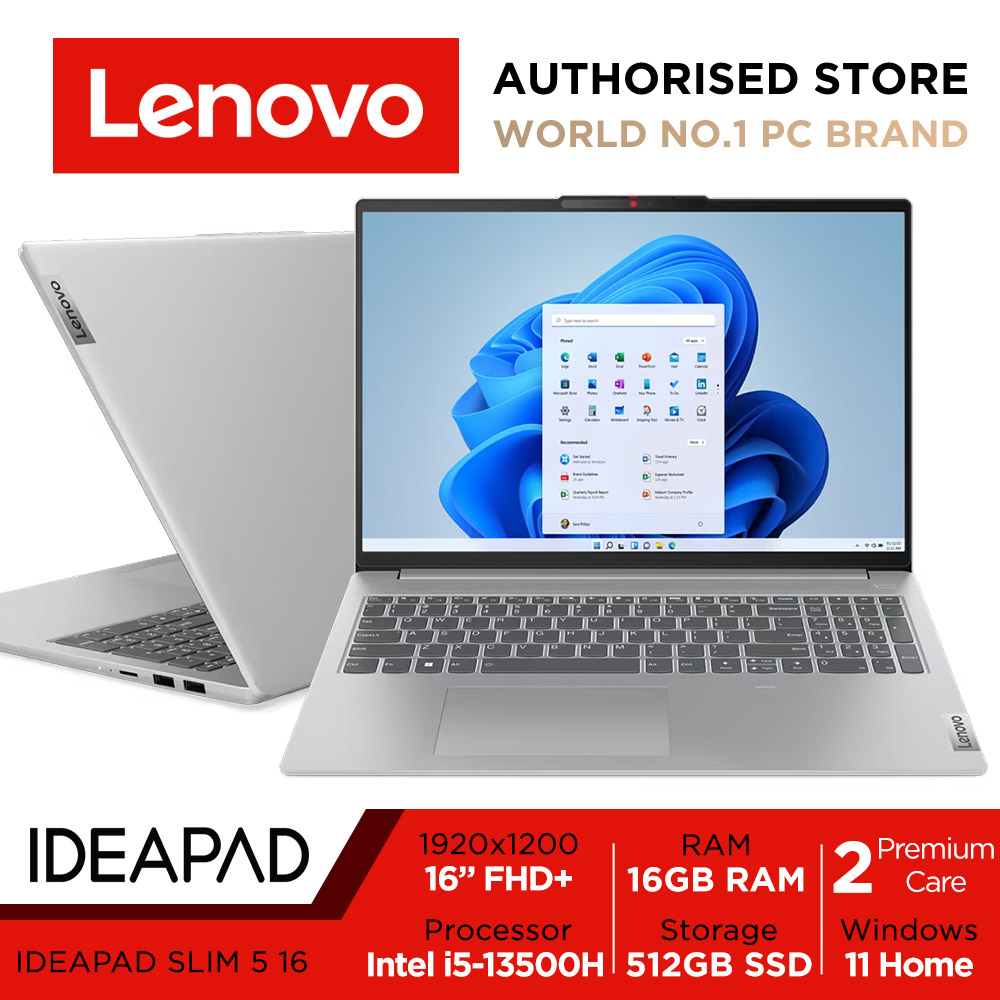 Lenovo IdeaPad Slim 5 16IRL8 | 82XF001SSB | 16 FHD+ | i5-13500H | 16GB LPDDR5 | 512GB SSD | Win11 Home | 2Y Premium Care