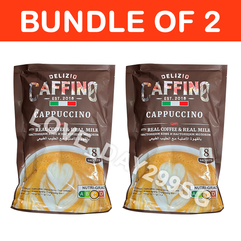 [Bundle of 2] Delizio Caffino Cappuccino - Real Coffee & Real Milk, 8 ...