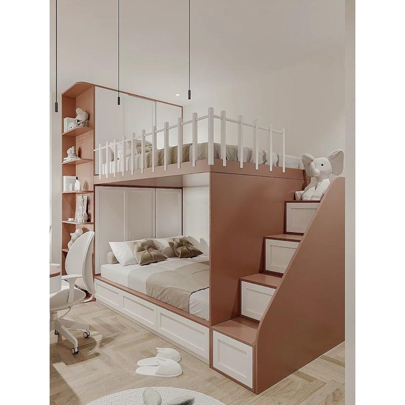 Loft bed best sale with cabinet